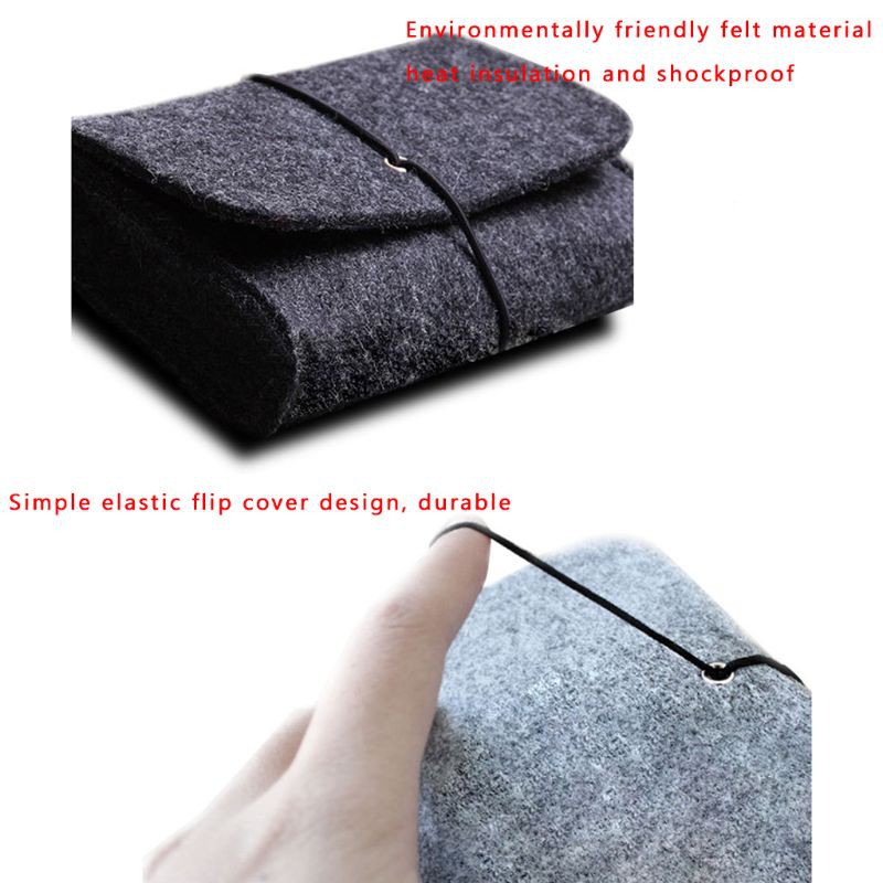 Túi vải nỉ nhỏ gọn mềm mại đựng bộ sạc nguồn/ chuột bảo vệ tiện dụng