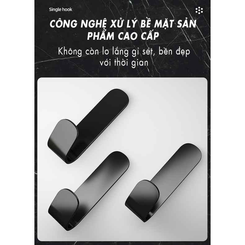 Bộ 5 Móc Treo Đồ Dán Tường - YouQin Chất Liệu Hợp Kim Nhôm Không Gỉ, Dán Keo Siêu Chắc, Không Khoan Đục