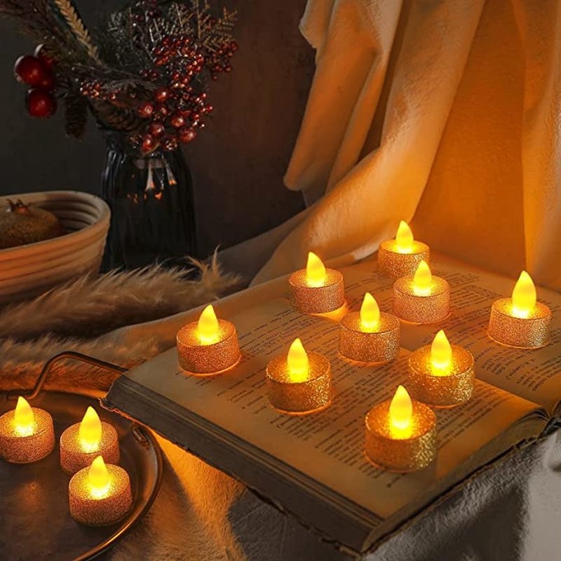 1 đèn LED hình nến không lửa ánh sáng vàng trang trí tiệc cưới/sinh nhật lãng mạn
