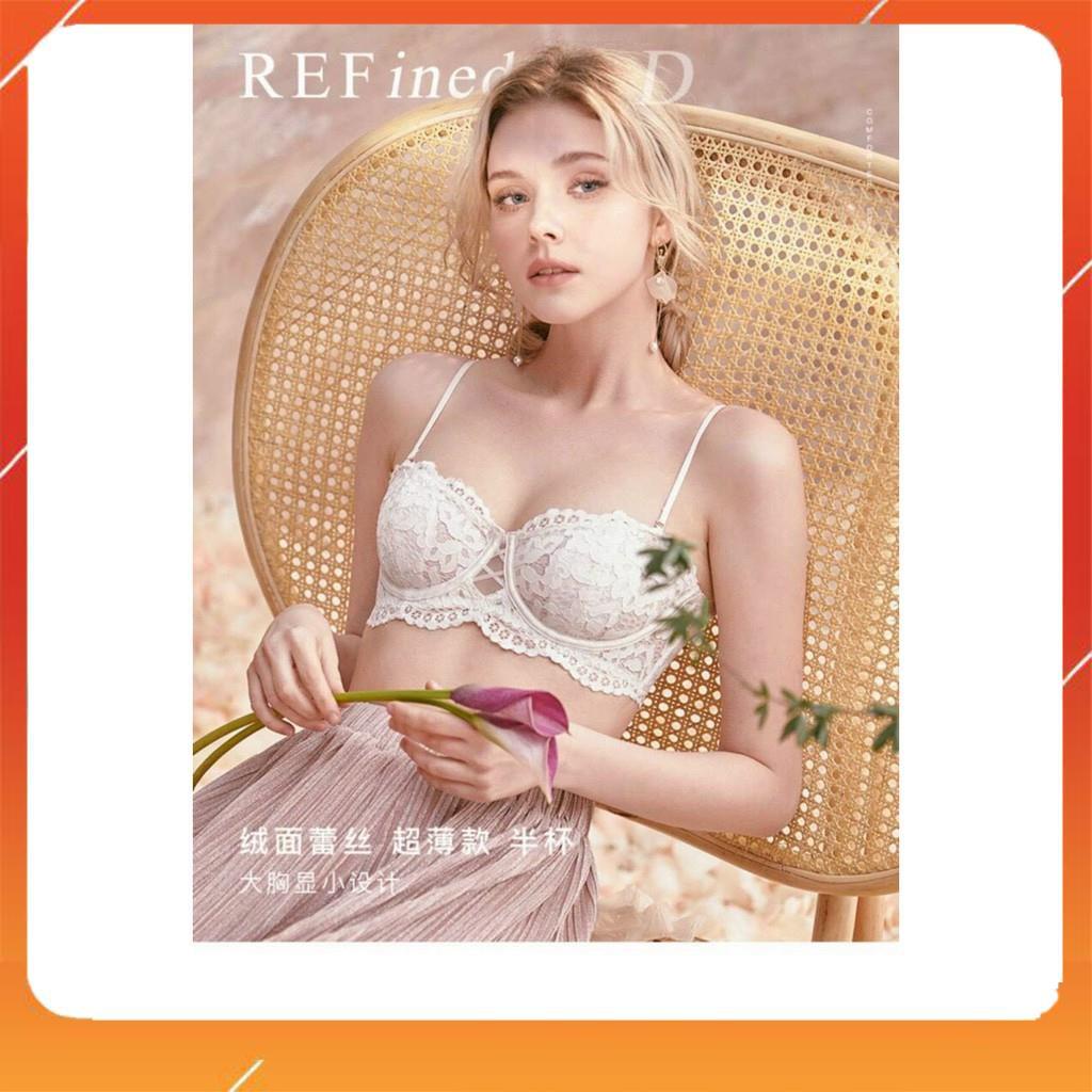 Set bộ đồ lót nữ ren áo có gọng, mút mỏng dành cho các nàng có vòng 1 lớn hoặc đã nâng ngực, Mã B28137