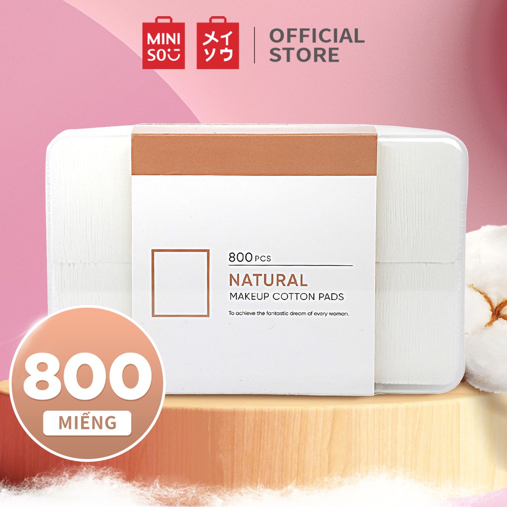 ( Mypham35 ) 800 miếng Bộ bông tẩy trang từ bông cao cấp cotton pad Miniso (Trắng)