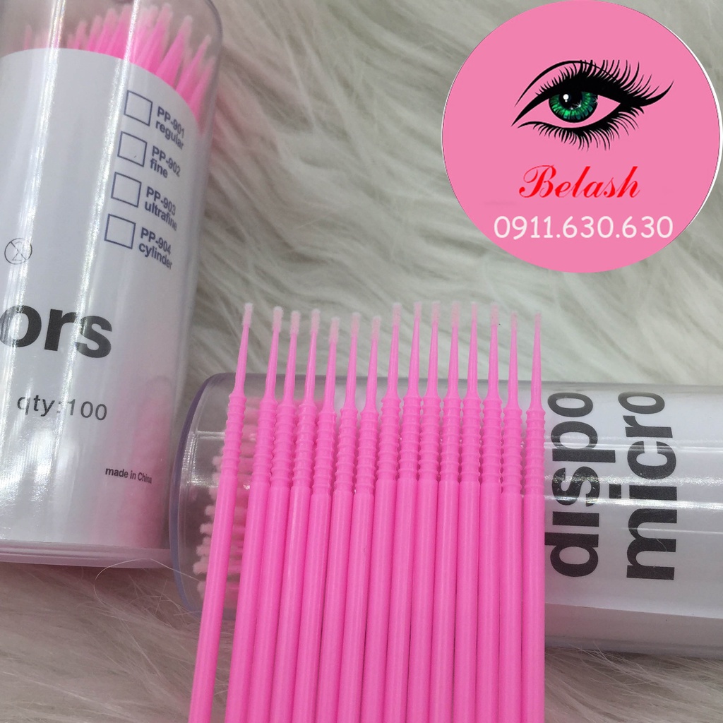 Tăm tháo mi - gỡ mi đàu nhỏ hũ 100 cây - dụng cụ nối mi