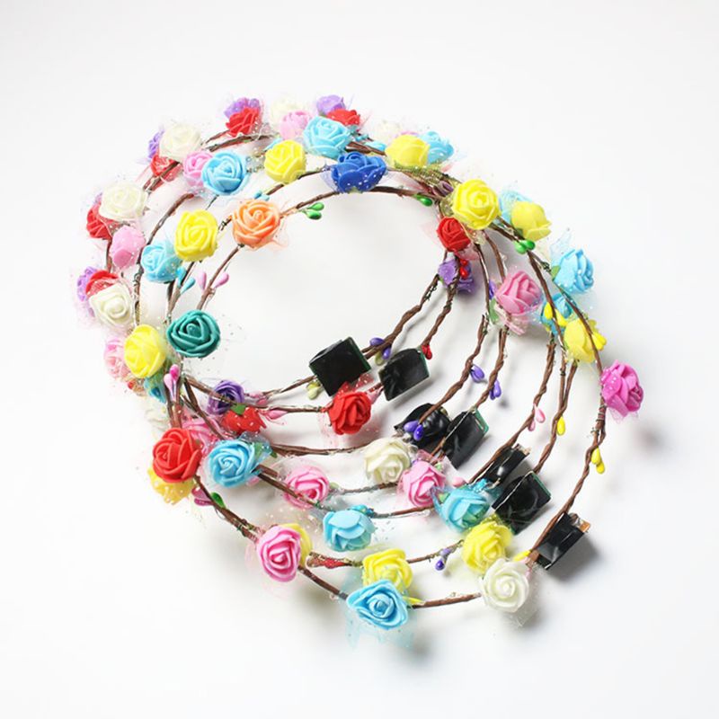 Vòng hoa đội đầu có đèn led phát sáng đẹp mắt dành cho nữ