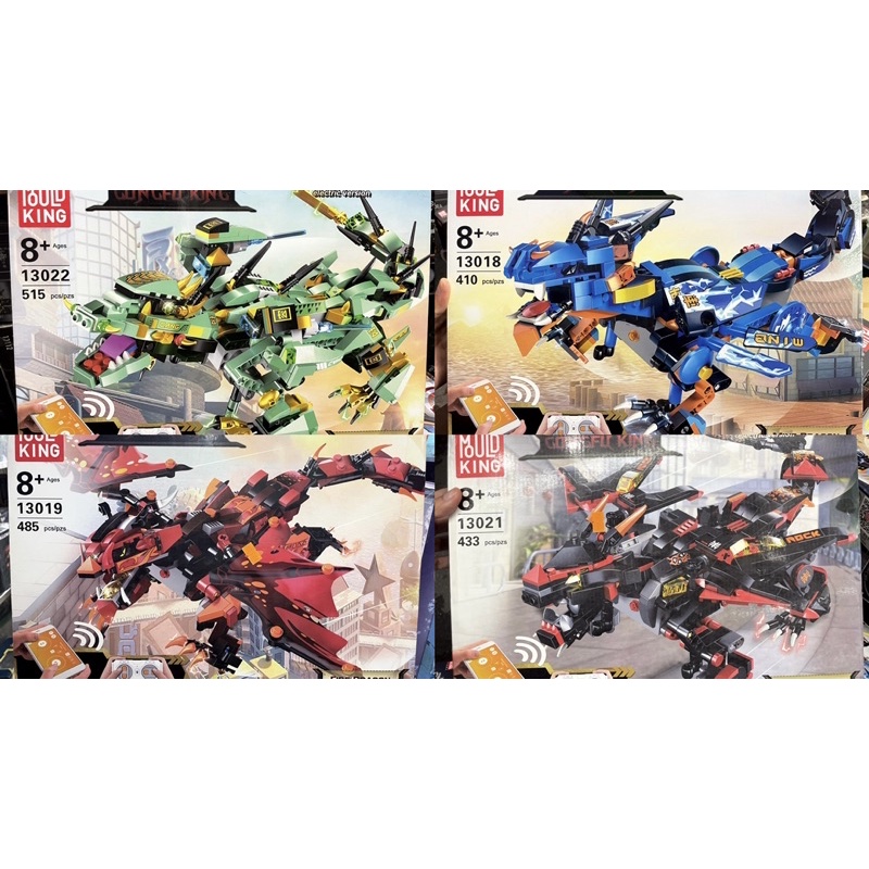 Đồ chơi xếp hình Non Lego Mould King 13021 13019 13022 13018 : Rồng Ninjago có điều khiển