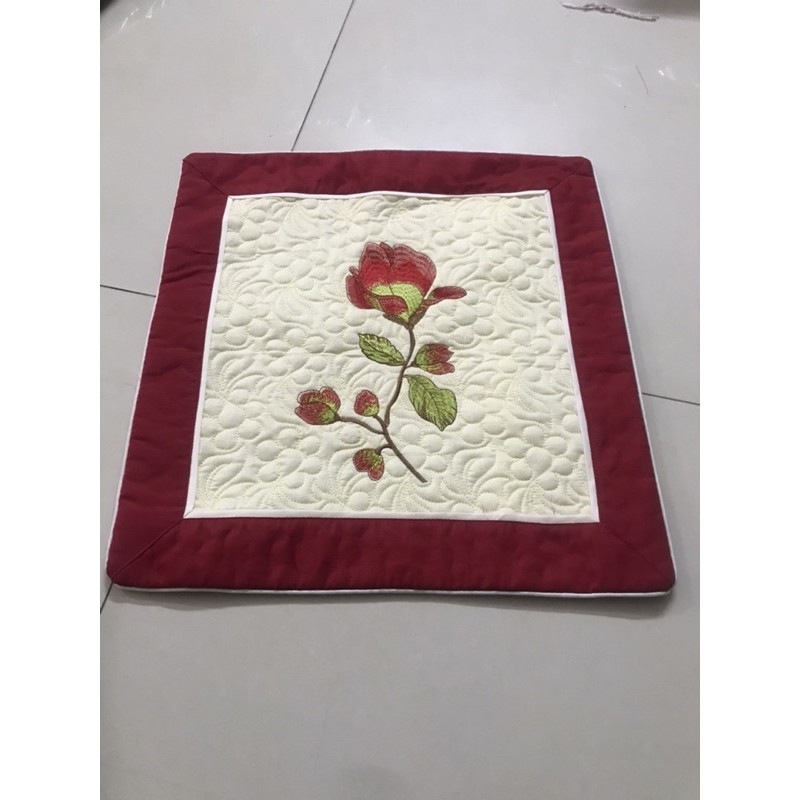 1 chiếc vỏ gối vuông satin thêu | BigBuy360 - bigbuy360.vn