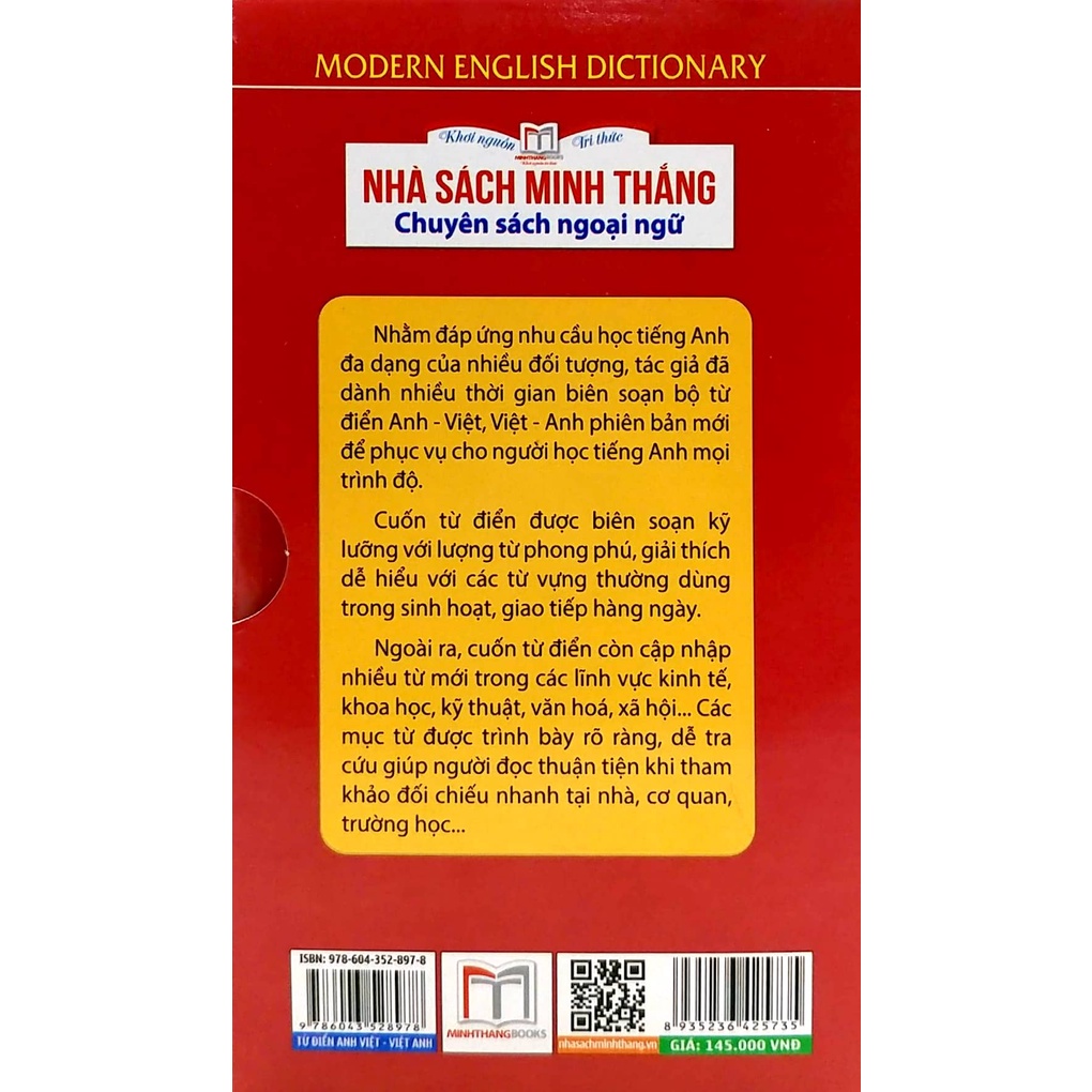 Sách Từ Điển Anh.Việt - Việt.Anh