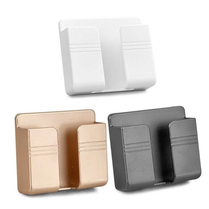 Set 2 Giá Đỡ Điện Thoại Dán Tường, Remote Điều Khiển Treo Tường Đa Năng Chất Nhựa Cứng Đẹp