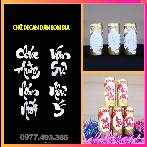 Chữ DECAN  Thư Pháp Dán Lon Bia, Nước Ngọt ThanghaCalligraphy