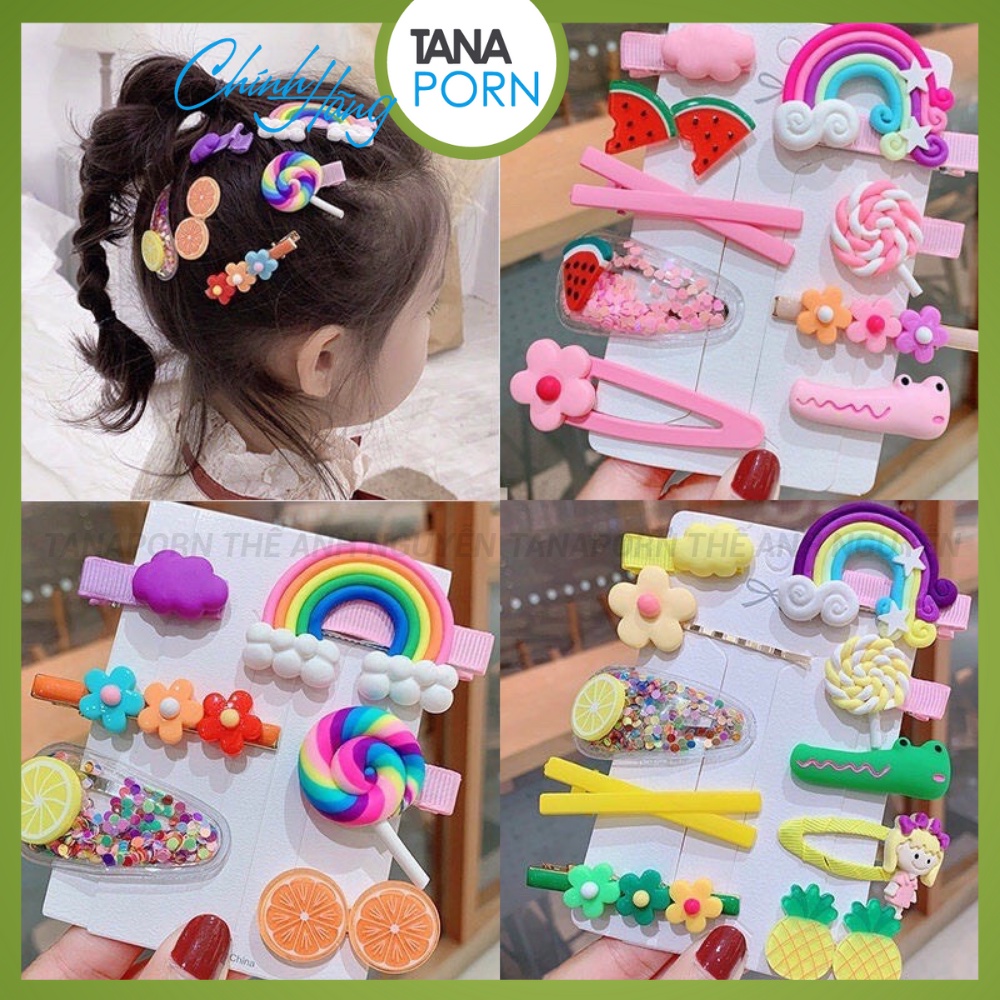 Set kẹp tóc 6 chiếc CUTE cho bé gái đáng yêu