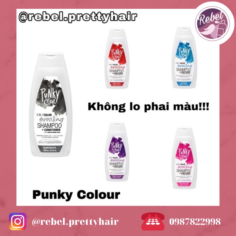 Dầu gội 3in1 COLOUR DEPOSITING SHAMPOO &amp; CONDITIONER Punky Colour