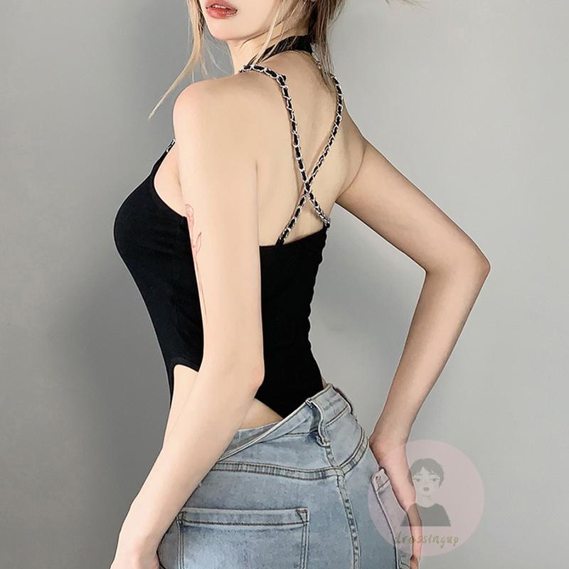 Áo Liền Quần Dạng Yếm In Chữ Cho Nữ