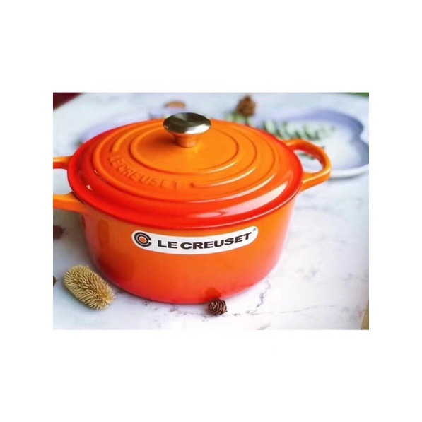 Nồi Le Creuset- thương hiệu Pháp gang tráng men cao cấp size 22CM  nấu ăn, trưng bày decor quà tặng tân gia
