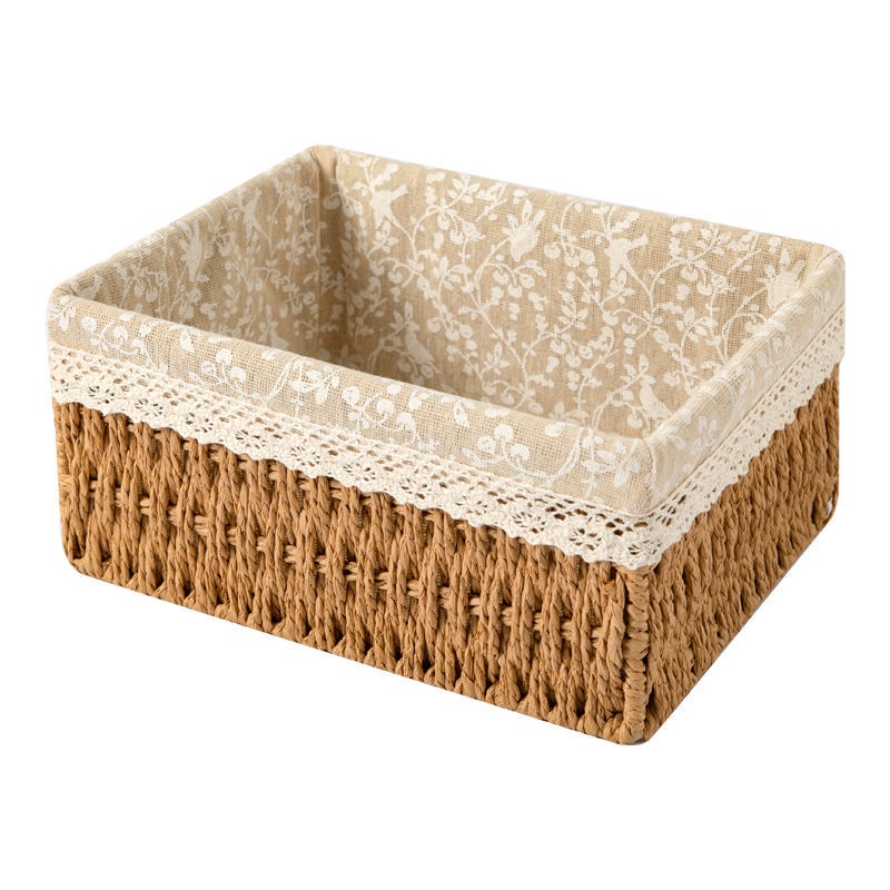 Giỏ đựng đồ dùng/ mỹ phẩm/ chìa khóa/ đồ dùng để bàn bằng mây đan tiện dụng cho gia đình