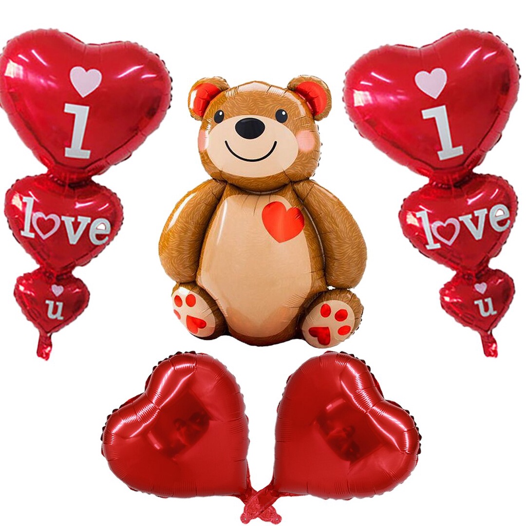 Bộ 5 Bong Bóng Hình Gấu Dễ Thương