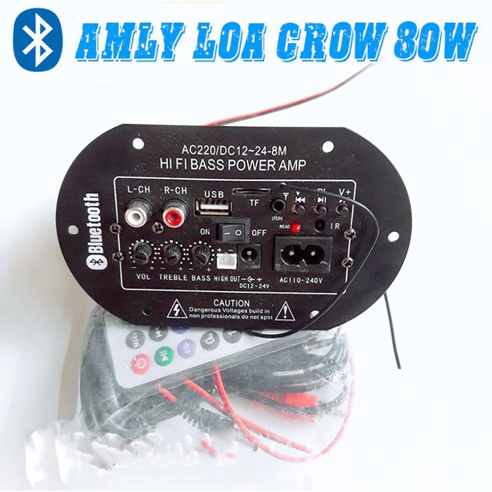 Âm Ly Bluetooth PA2009 HiFi Bass , Mạch Loa Crow 80W .