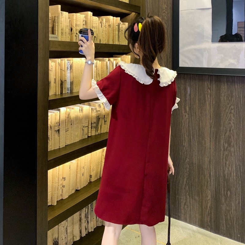 Váy Bầu Hoa Nhí Tay Ngắn Phối Đai Thắt Sau Lưng.Đầm Bầu Thiết Kế Công Sở Mặc Đi Làm  Đi Chơi Mặc ở Nhà A037 Lin Store66