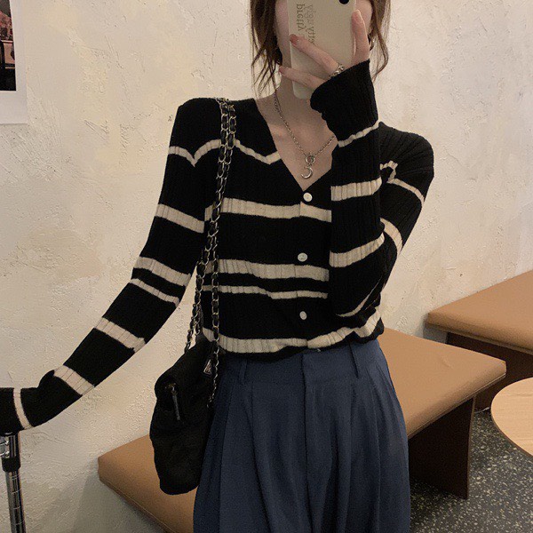 Áo Cardigan Len Cổ Chữ V Siêu Xinh M0215- Violet