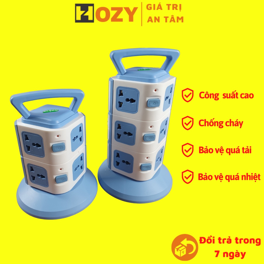 Ổ cắm điện nối dài đa năng hình trụ 8 lỗ, 12 lỗ chịu tải cao chống cháy