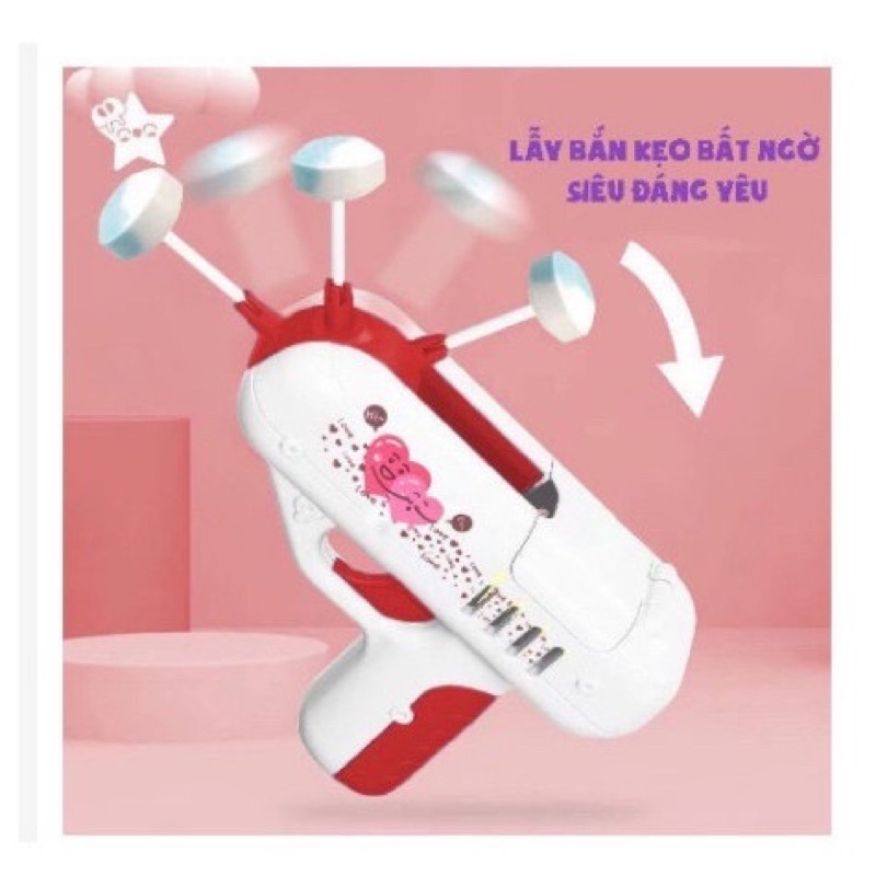 Súng bắn kẹo mút hot tiktok - đồ chơi siêu độc đáo và dễ thương
