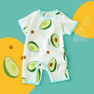 Bộ Đồ Ngủ Liền Thân Tay Ngắn Vải Mỏng Thiết Kế Dễ Thương Cho Bé Sơ Sinh
