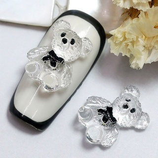Gấu Nơ Trong Suốt Pha Lê Trang Trí Móng