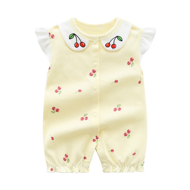 Bộ BODY bé gái bodysuit thắt nơ cho bé họa tiết đáng yêu chất cotton hàng xuất khẩu