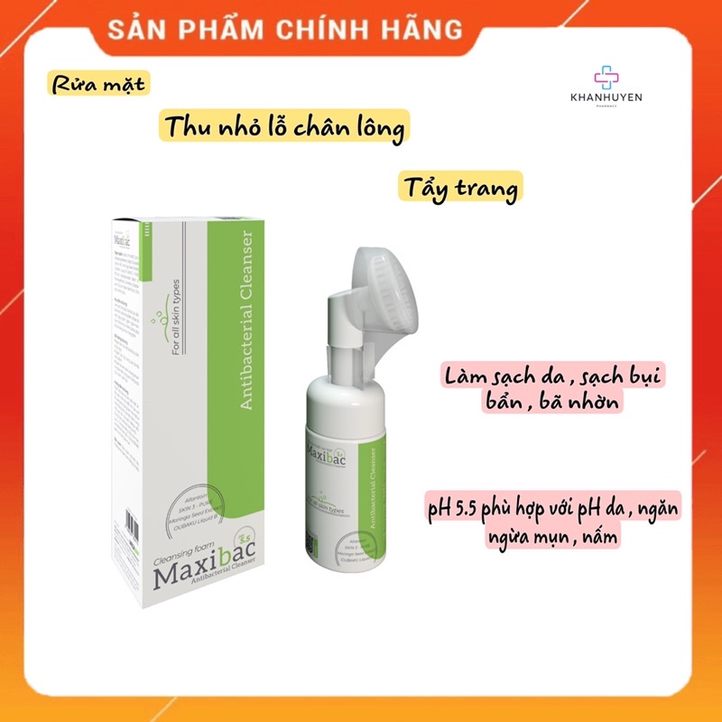 [CHÍNH HÃNG] Sữa rửa mặt tạo bọt sạch mụn , dưỡng trắng da Maxibac