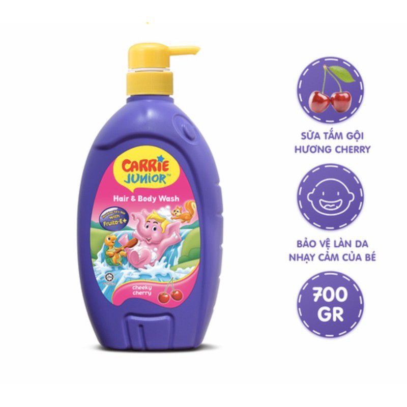 SỮA TẮM GỘI TRẺ EM CARRIE JUNIOR HƯƠNG cheeky cherry