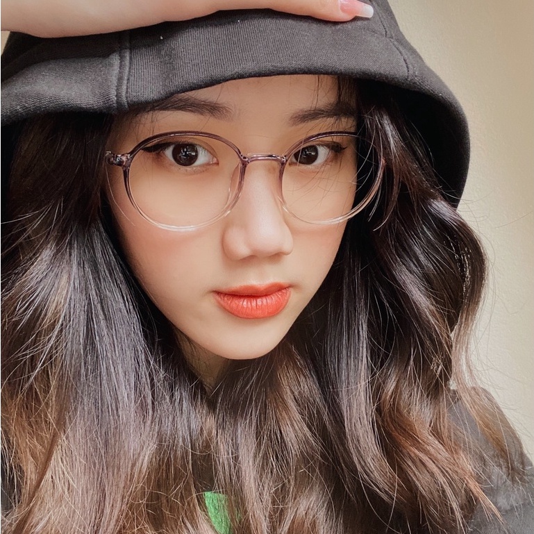 Gọng kính tròn nữ LILYEYEWEAR cao cấp mắt giả cận chống áng sáng xanh màu sắc thời trang 00210