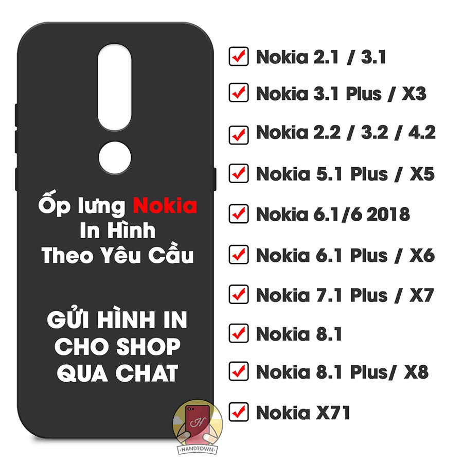 Ốp lưng in hình theo yêu cầu Nokia 2.1/3.1/3.1 Plus/2.2/3.2/4.2/5.1 Plus/6.1/6.1plus/7.1plus/x7/8.1plus/x8/X71/7.2