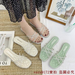 Dép Quai Ngang Đính Đá Xinh Xắn Dành Cho Nữ