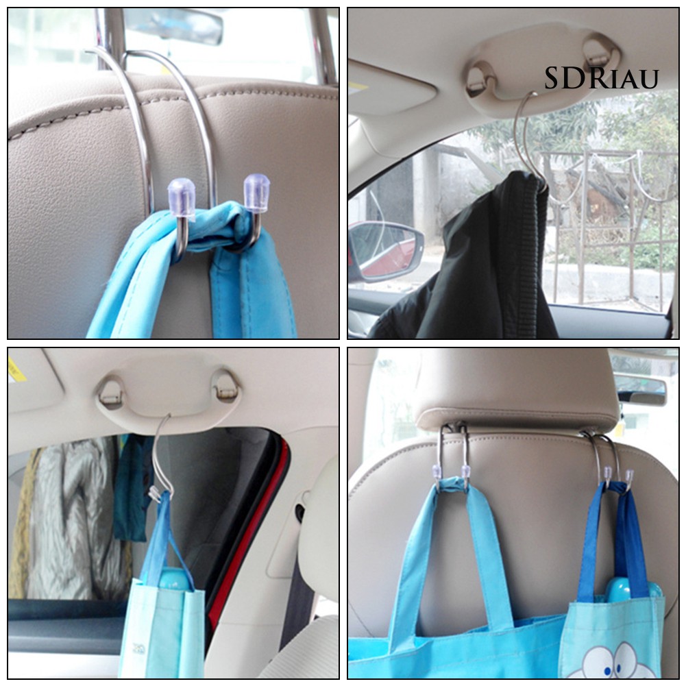 Bộ 2 Móc Treo Đồ Trên Xe Hơi Bằng Thép Không Gỉ