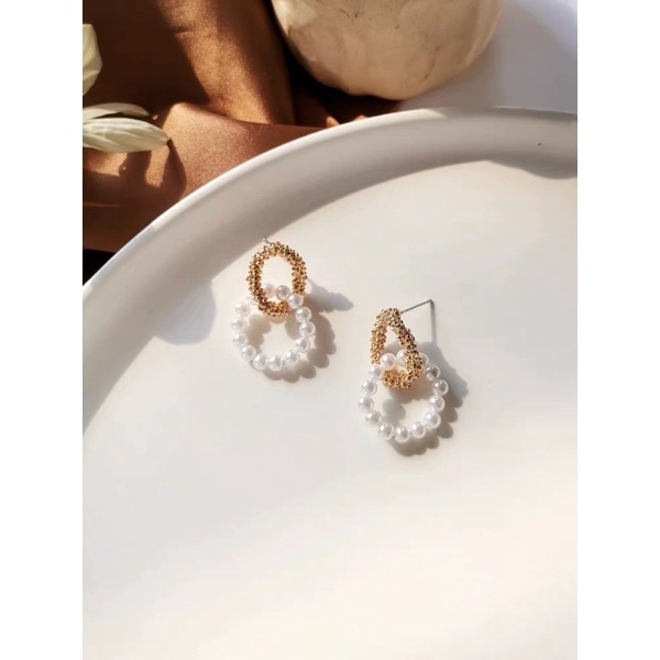 Khuyên tai nhỏ đính hạt dễ thương - Maben