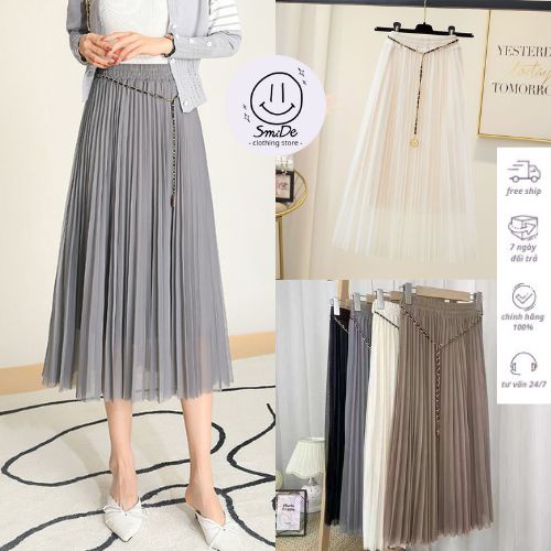 Chân Váy Ren Dài Công Chúa Dây Lưng Xích Thời Trang Style Nhật Bản Hàng Quảng Châu Siêu Rẻ | Smide Clothing