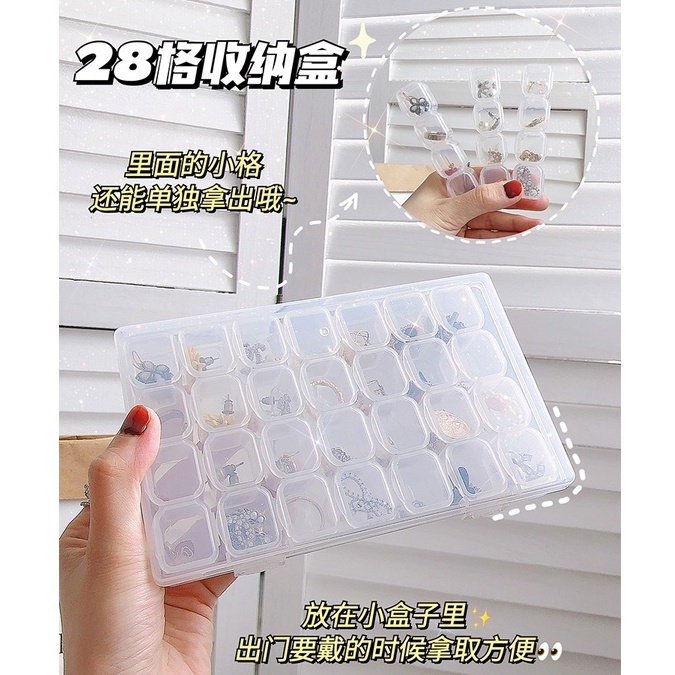 Hộp Nhựa 28 / 56 Ngăn Đựng Trang Sức Đa Năng Tiện Dụng