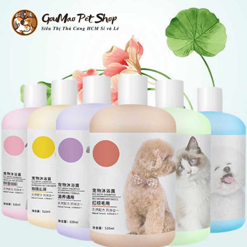 Sữa tắm cho chó mèo BORAMMY (Chai 510ml) dưỡng chất hoa hồng chăm sóc lông toàn diện