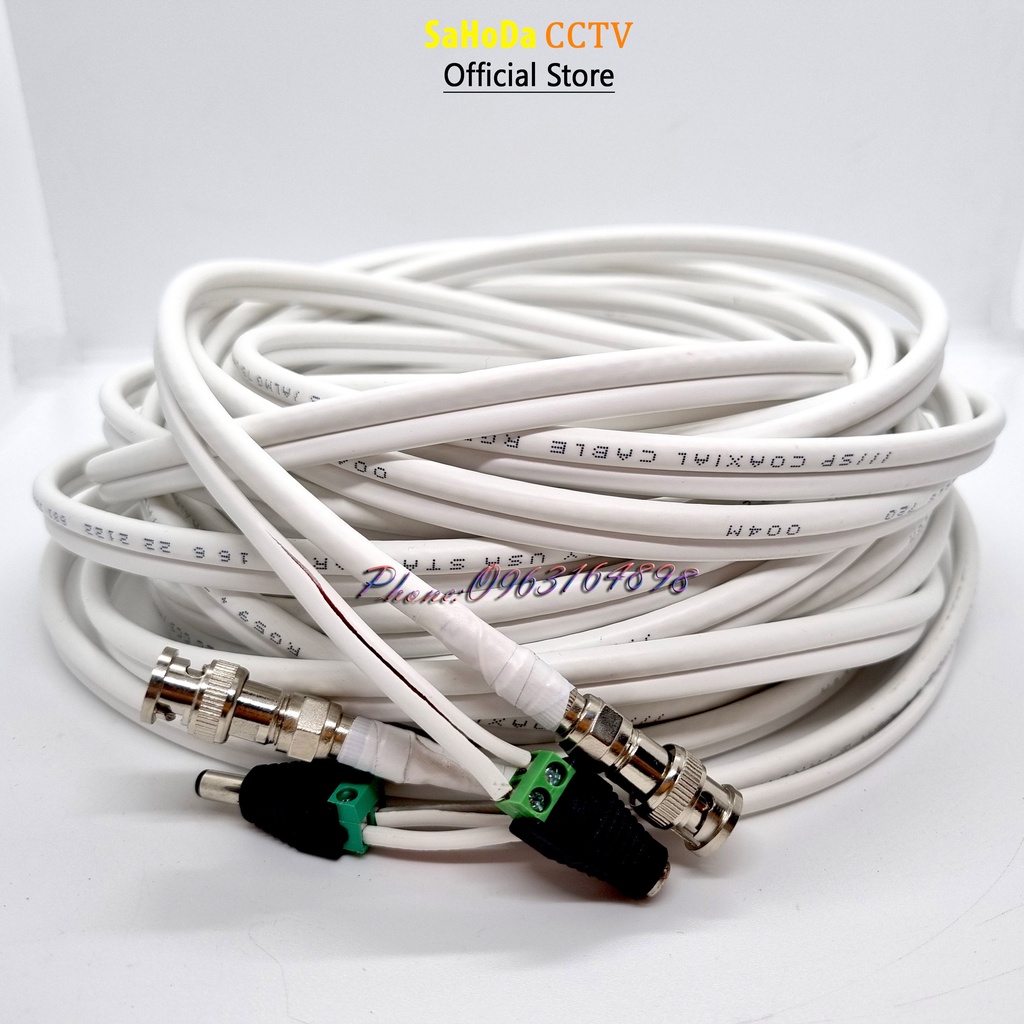 Dây cáp đồng trục liền nguồn bấm sẵn 2 đầu dài từ 10 tới 45m