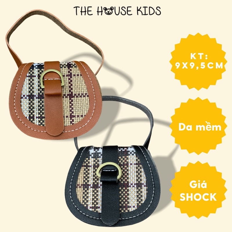 Túi đeo chéo cho bé - Túi trẻ em mini hoạ tiết kẻ - THE HOUSE KIDS
