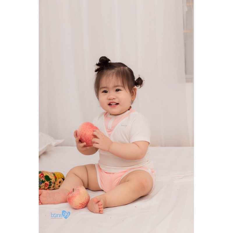 Bộ cổ trụ pettit cộc tay cho bé trai bé gái Bons99 (PT003)