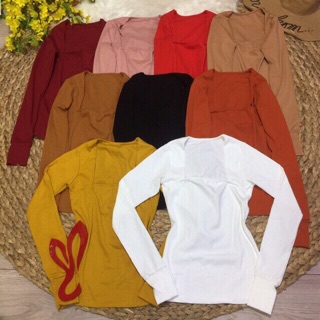 Áo thun tay dài cổ vuông