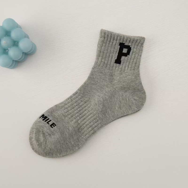 Vớ Thể Thao Chất Liệu Cotton Nguyên Chất In Chữ P Thời Trang Đường Phố Cho Nam Và Nữ