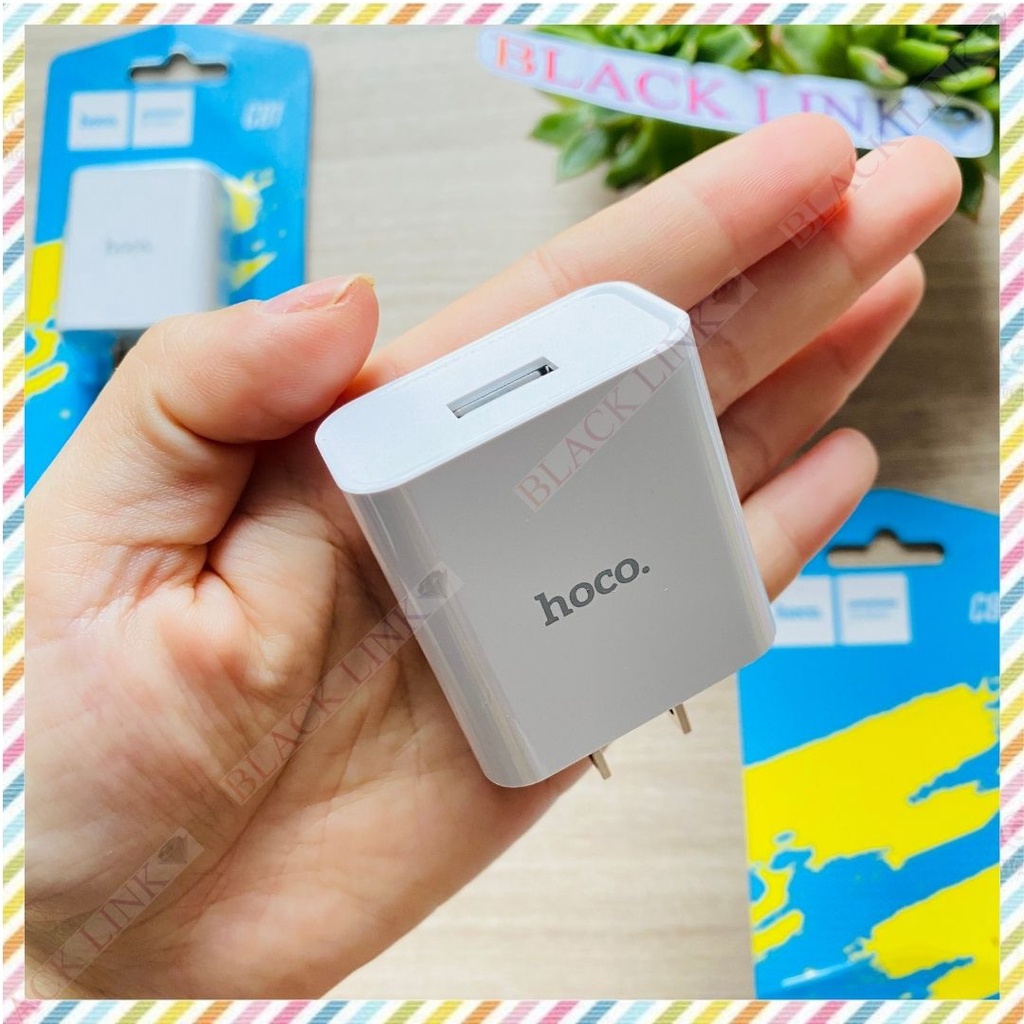 Củ Sạc 2.1A HOCO C81 Điện Thoại Máy Tính Bảng Cao Cấp - Cốc Sạc Nhanh Pin Dự Phòng Tai Nghe Bluetooth Không Dây I12