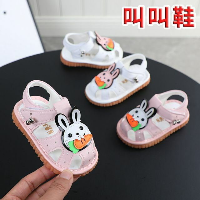 FREESHIP 50K GIÀY SANDAL TẬP ĐI BÉ GÁI CÓ KÈN MÀU TRẮNG/HỒNG