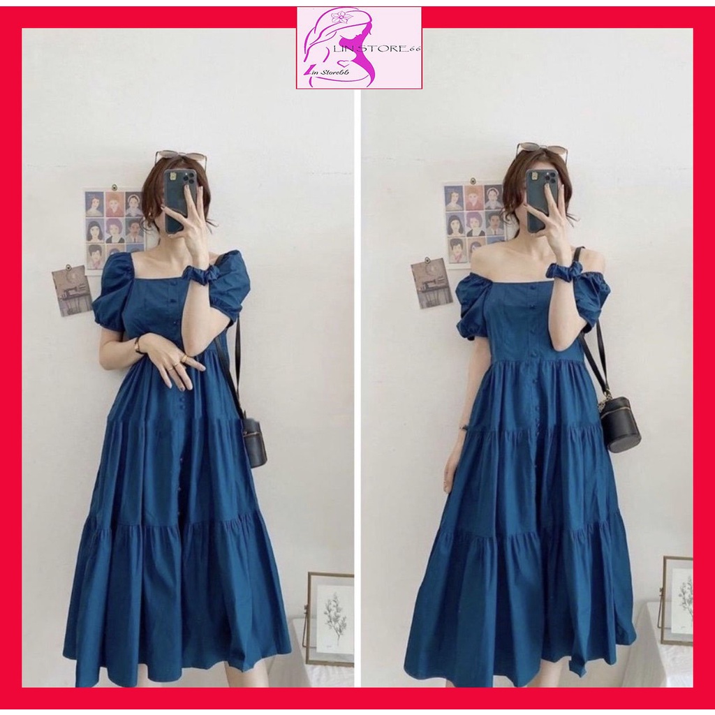 Váy Bầu,Đầm Bầu Mùa Hè Dáng Suông Dài Chất Trượt Thái Mát,Tay Bồng Phối Đai Thắt Xinh Xắn A019 Lin Store66