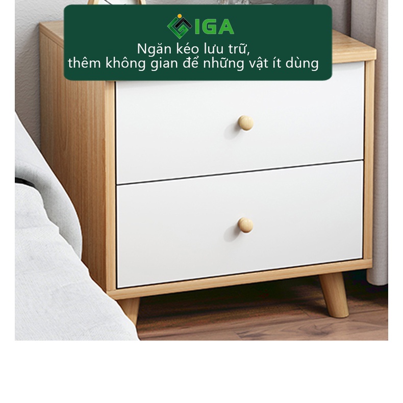 Tab đầu giường IGA , tủ đầu giường phong cách Nordic GP174