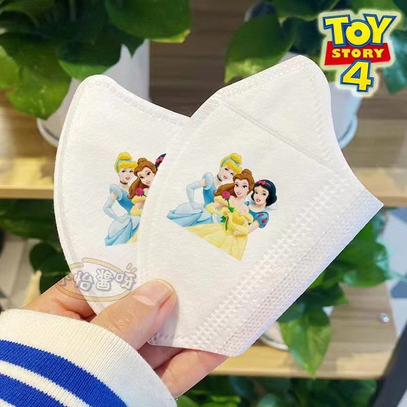 Set 10 Khẩu Trang 3D Sử Dụng Một Lần Họa Tiết Hoạt Hình Sesame Street Cho Bé 4-12 Tuổi