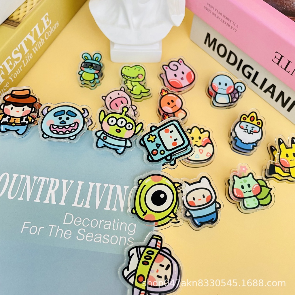 Kẹp Giấy Thử Nghiệm Hoạt Hình Toy Story Ba Mặt Bằng Acrylic Trong Suốt PP Kẹp Niêm Phong Đồ Ăn Nhẹ Hình Gấu Dâu Tây