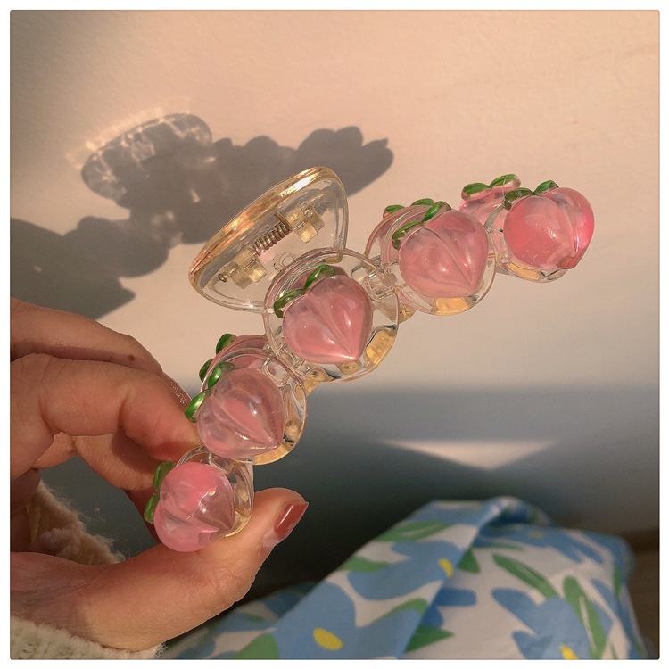 Kẹp Tóc Màu Hồng Trong Suốt Hình Cá Mập Phong Cách Nhật Bản