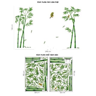 [XẢ KHO - thanh lý giá rẻ] Decal dán tường cây tre xanh mát