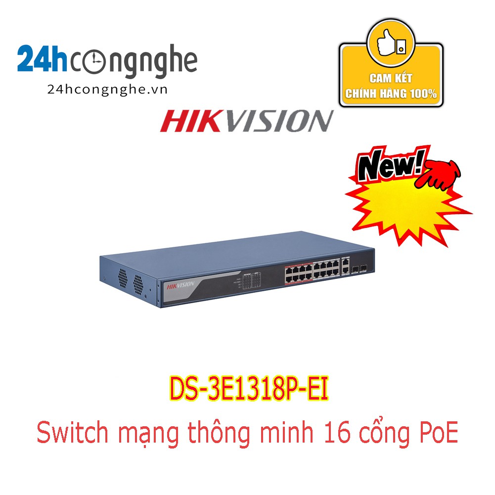 DS-3E1318P-EI Switch mạng thông minh 16 cổng PoE